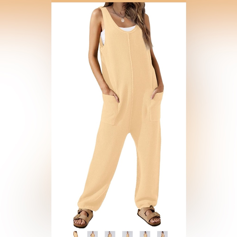 Women's Cream Knit Jumpsuit size Medium